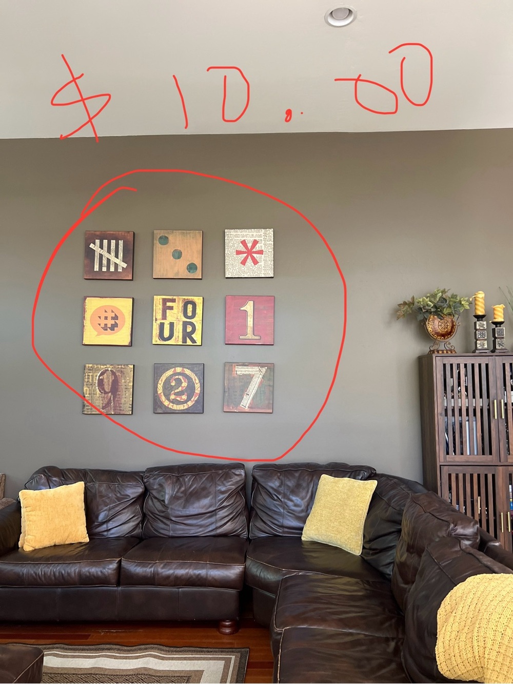Number Grid Mixed-Media Wall Art - Multicolor